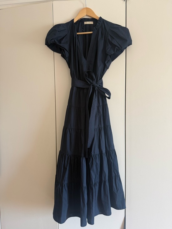 Ulla Johnson Dresses & Skirts - Ulla Johnson Navy Dress with Puff Sleeves